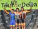 MenâÄôs podium for stage 1 of the 2016 Tour de Delta: Florenz KNAUER (Independent) 2nd, Elliott DOYLE (Silber Pro Cycling) 1st, Kris DAHL (Silber Pro Cycling) 3rd. 		CREDITS:  		TITLE:  		COPYRIGHT: Greg Descantes